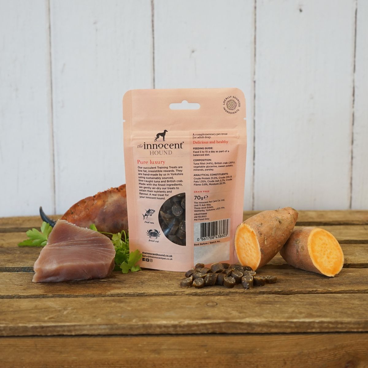 訓練獎勵 - 鮪魚和螃蟹獎勵 訓練獎勵 - 吞拿魚和螃蟹獎勵小食 (70g)